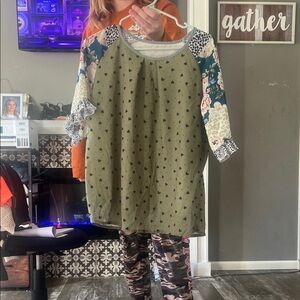 Women's Multicolor Patchwork Blouse